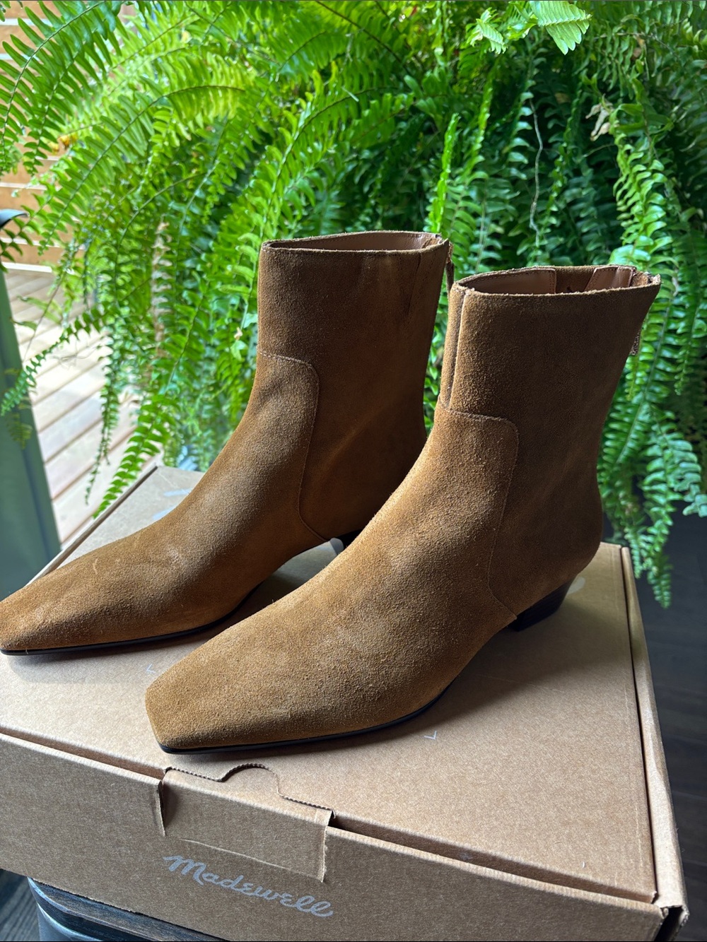 Women’s Madewell Lexie Ankle Boot Tan Suede Size 7.5